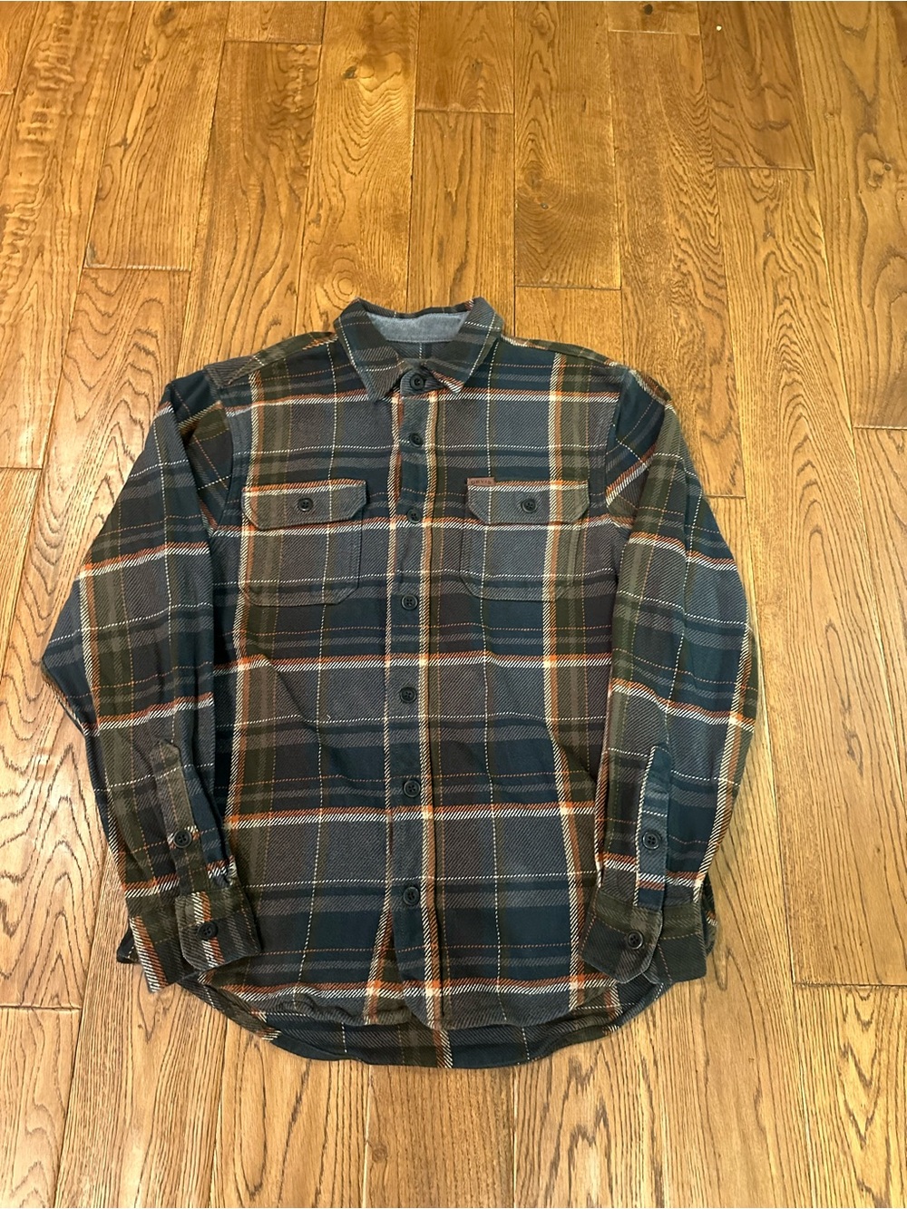 Orvis Men's Casual Button thick plad shirt